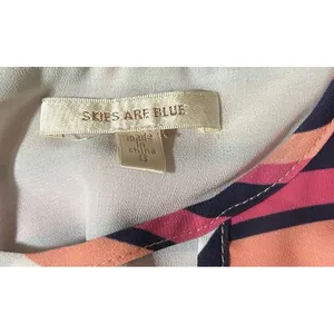 Skies Are Blue Womens Sz 8 Striped Sundress Sleeveless Colorful Boho Beach Dress thumbnail 5