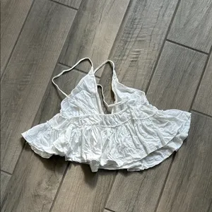 Angie White Ruffled Blouse with Button Detail thumbnail 4