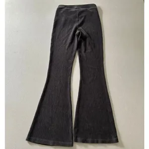 Aerie Ribbed Velour Flare Pants Gray Size M | Cozy Lounge Athleisure thumbnail 2