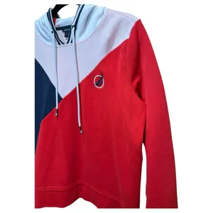 Nautica Colorblock Hoodie Women’s Medium Red Navy White Pullover 2019 thumbnail 5