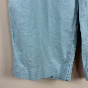 Madewell Pull-On Wide Straight Leg Crop Linen Pants‎ in Blue Heron Size 8 thumbnail 11