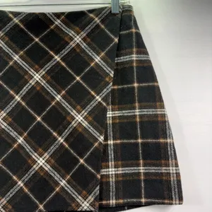 Hollister Women Black Plaid Stretch‎ Waist Ultra Hi-Rise Lined Skirt Size Medium thumbnail 3