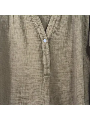 Women’s Free People Olive Gauze Tunic Top Size Small thumbnail 3