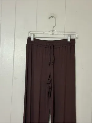 Nuuds Women’s Coffee Brown Lounge Pajama Pants Wide Leg Size XS thumbnail 3