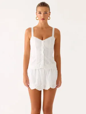 Peppermayo White Lace Button-Front Tank (Addictive Top - White) thumbnail 9