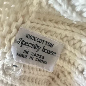 Specialty House White Crochet Sweater Cardigan Vest Large‎ Button Boho Fisherman thumbnail 7