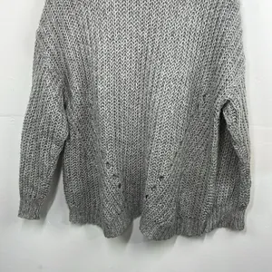 American Eagle Open knit crew neck pulloverer sweaterter gray Medium oversized thumbnail 10