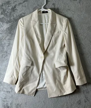 Theory‎ Ivory Single Button Blazer Jacket Tailored Quiet Luxury Career Chic 4 thumbnail 1