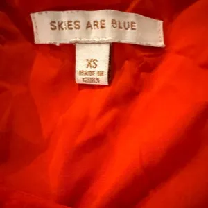 Skies Are Blue Red Ruffle Sleeve Shirt Dress Size XS. thumbnail 4