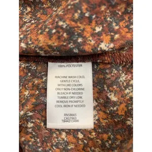 Treasure & Bond Women's XS Brown Abstract Speckled V-Neck Long Sleeve Blouse‎ thumbnail 6