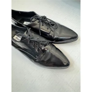 Dune Black Patent Leather Pointed Toe Oxford Loafers Womens 9 Preppy Shoes thumbnail 8