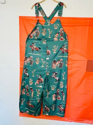 Teal Western Print Wide-Leg Jumpsuit thumbnail 12
