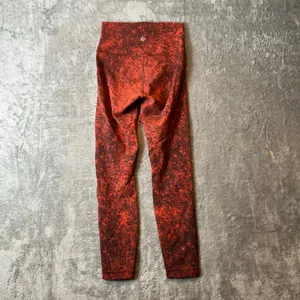 Lululemon Wunder Train High Rise Leggings 25" Denim Wash‎ Print Red Black Size 4 thumbnail 3