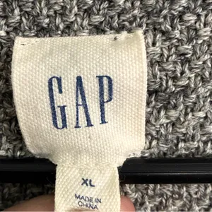 GAP Heather Gray Cable Knit Oversized Sweater Crew Neck Fisherman 2017 Sz XL thumbnail 5