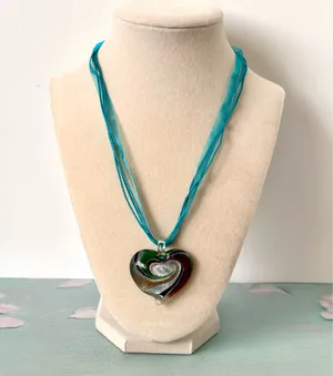Glass Heart Necklace Multiple thumbnail 3
