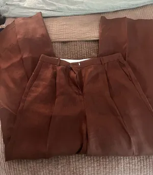 J.Crew Linen Pants Wide-Leg Brown thumbnail 1