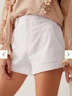 Anthropologie Maeve Colette Sailor High-Rise Shorts White Size 8 thumbnail 2