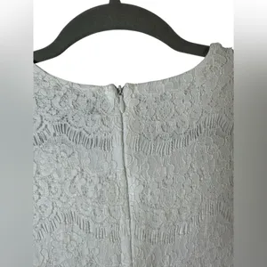 Lulus White Floral Lace Short Sleeve Mini Shift Dress‎ Size Small Bridal thumbnail 9