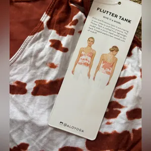 NWT ALO YOGA Flutter Tank Sunbaked Tie Dye size S Mesh Cropped Peplum Sexy Fun thumbnail 3