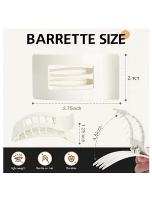 NEW 8 Pk French Flat Hair Clips Large No-Slip Claw Barrettes thumbnail 3