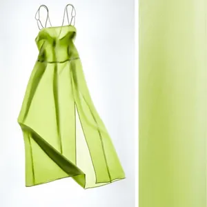 Zara Satin lime green dress Xs thumbnail 12