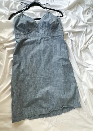 Vintage Gap 100% Cotton Y2K Halter Tie Back Dress thumbnail 1