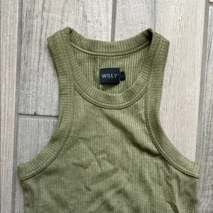 WSLY Sage Green Ribbed Midi Dress thumbnail 3