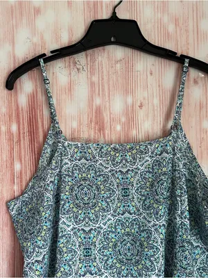 Faded Glory Medallion Blue Mandala Print Swing Tank Top Size XL thumbnail 10