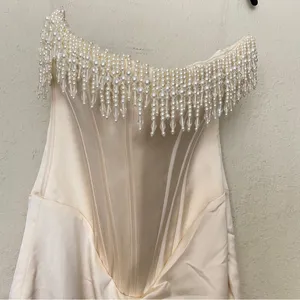 House of CB 'Nalita'‎ Vintage Cream Embellished Strapless Midi Dress NWOT Size M thumbnail 5