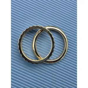Kendra Scott Ring Set 2 Gold Tone Stacking Rings Size 6 (XS) Metal Clear Stones thumbnail 5
