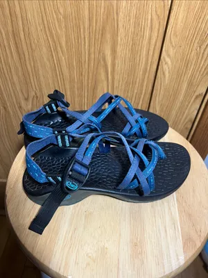 Chacos Blue Strappy Women's Sandals with Black Footbed thumbnail 5