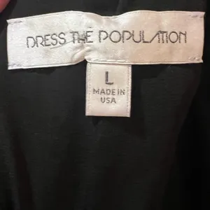 Dress the Population Marilyn Sequin Sleeveless V-Neck Mini Dress Black Sz Large‎ thumbnail 15