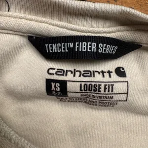 Carhartt Womens Crewneck Sweatshirt Tencel Fiber Series Loose Fit Cream‎ XS thumbnail 4