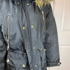 Rocawear ArcticBlast Puffer Parka w/ Fur Hood & Rhinestone Winter Ski Black M thumbnail 9