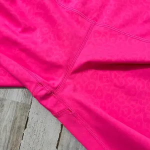 ZYIA Hot Bright Pink‎ Cheetah Leopard Jacquard Ankle Leggings Womens Size 2 thumbnail 3