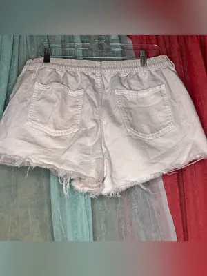 aerie Pale Pink Frayed Denim Shorts thumbnail 2