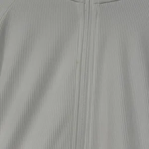 Athleta White Ribbed Full Zip Jacket Mock‎ Neck Thumbholes Plus Size 3X thumbnail 3