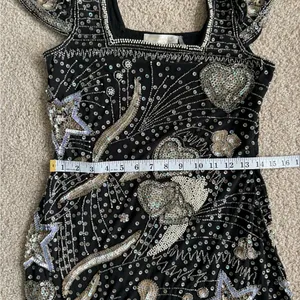 Loveshackfancy party embroidered sequence star mini Davis dress size small 4 thumbnail 13