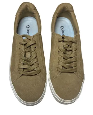 Quince Tan Suede Leather Platform Sneakers Low Top Lace Up Women US 8 thumbnail 1