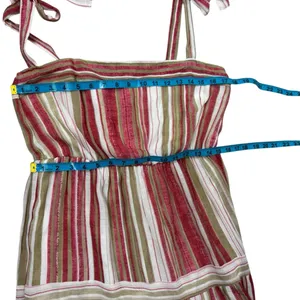 Unbranded Cotton Blend Striped Maxi Dress in Red/White and Green J-8 thumbnail 10