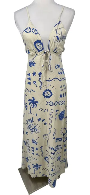 Paper Heart Vino Maxi Dress XL Coastal Resort Summer Wine Beach Cruise Open Back thumbnail 1