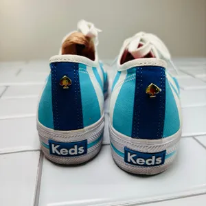 Keds X Kate Spade Cabana Stripe Platform Sneakers Women 7 White‎ Blue Nautical thumbnail 12