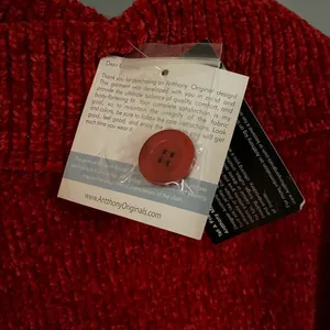 Anthony Original Red Open Front Collard Cardigan Size Large NWT thumbnail 4