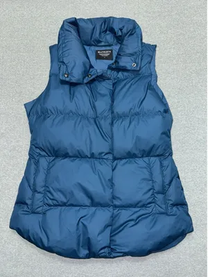 Athleta Women's Puffer Vest Teal Blue Down Filled Full Zip Pockets Downtown Sz M thumbnail 1