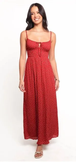 Petal and Pup Ariadine midi dress in Red Size Small NWT thumbnail 1