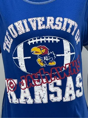 Soffe Kansas Jayhawks Football Women’s Layered Look Graphic Long Sleeve Shirt XL thumbnail 2