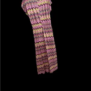 Chevron Patterned Large Maxi Dress. Elastic waist cap sleeves. thumbnail 3