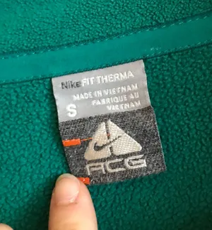 Nike GREEN ACG COLLAB QUARTER ZIP LOGO EMBROIDERED SWEATSHIRT TOP FLEECE thumbnail 4