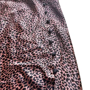 Victoria’s Secret PINK Satin Leopard Midi Slip Skirt Pink Black Bias Cut XL NWT thumbnail 7