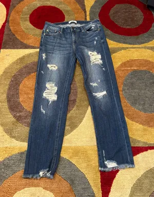 JBD Just Black Denim Jeans Distressed Frayed Cropped Size 27 Waist thumbnail 1